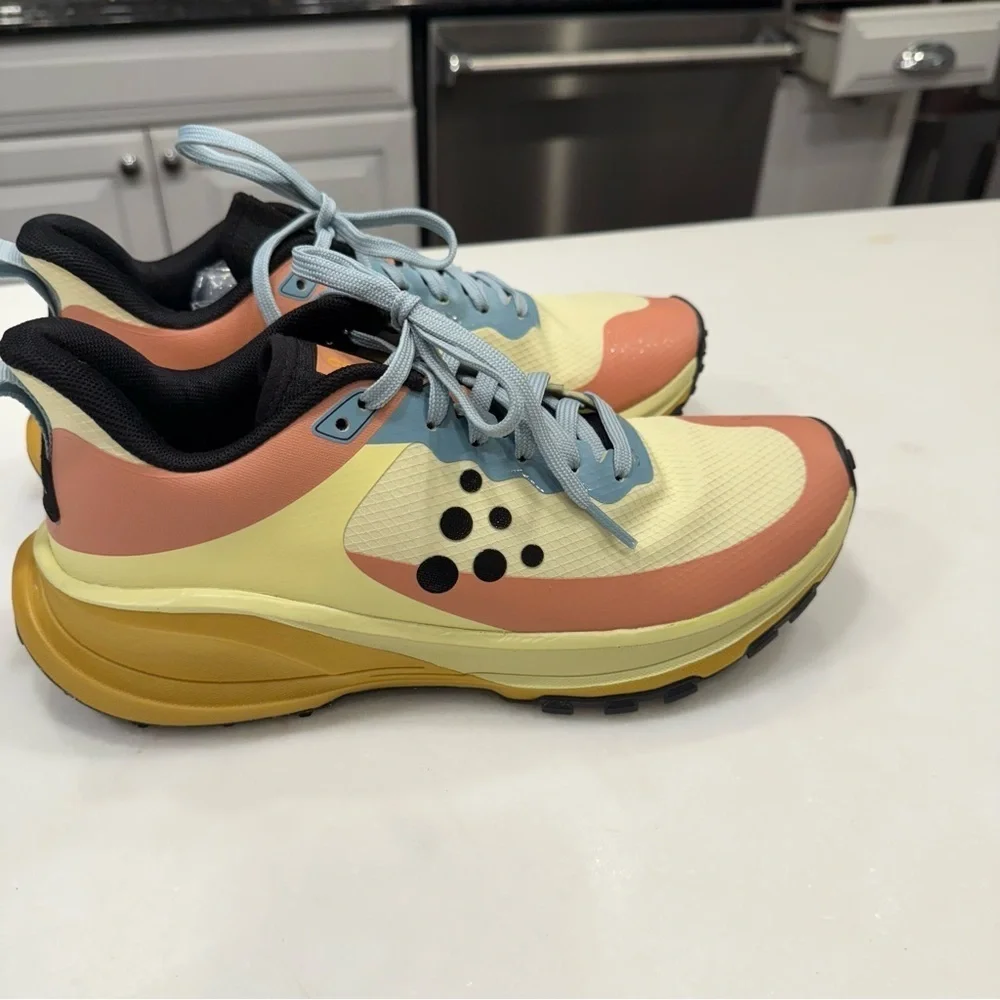 CRAFT TRAIL Pure Trail X Running Shoes / Sneakers Pink Yellow Women’s 9 Men’s 8